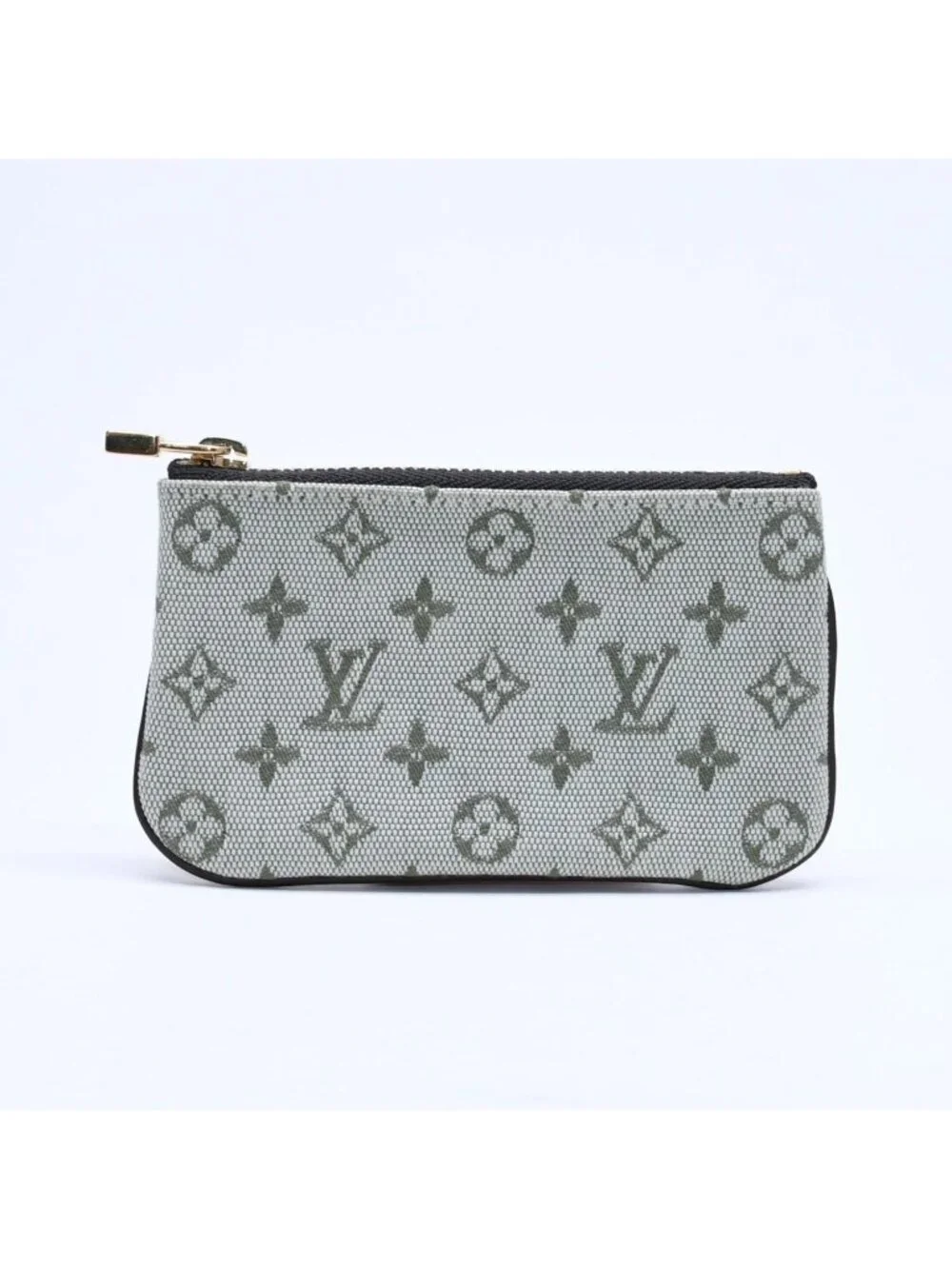 Louis Vuitton Monogram Mini Pochette Cles Coin Purse Canvas Gold Green